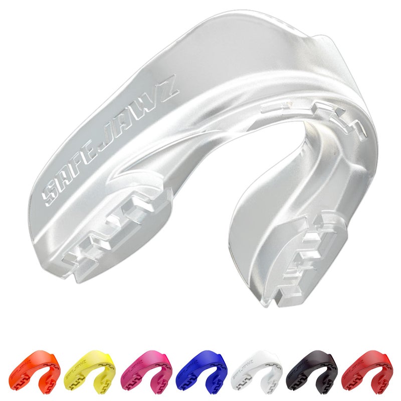 SAFEJAWZ Sports Mouthguard Slim Fit  Adult and Junior Mouth Guard with Case for Boxing  Basketball  Lacrosse  Football  MMA  Martial Arts  Hockey and All Contact Sports (Adult 12+ Years  Clear) - Image 1